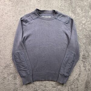 Y2K Fossil Commando Sweater Mens XL Slate Blue Military Surplus Wool Cotton